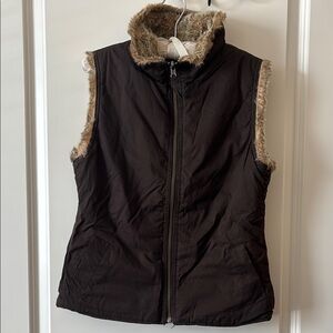 Women's Brown Faux Fur Lined Vest